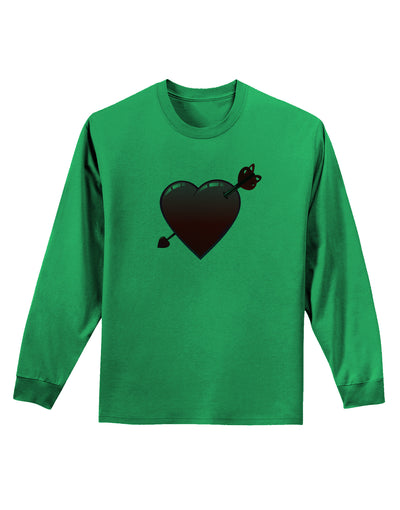 Shot Through the Heart Cute Adult Long Sleeve Shirt by-Long Sleeve Shirt-TooLoud-Kelly-Green-Small-Davson Sales