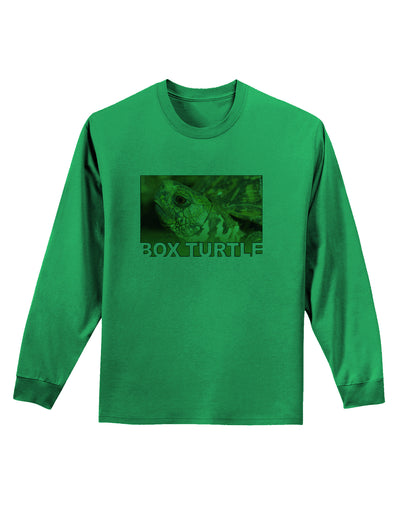 Menacing Turtle with Text Adult Long Sleeve Shirt-Long Sleeve Shirt-TooLoud-Kelly-Green-Small-Davson Sales