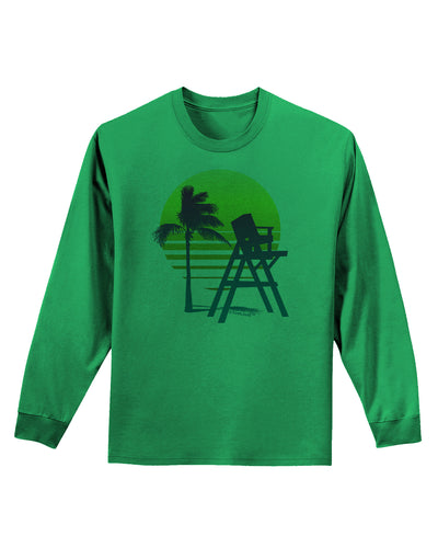 LA Beach Silhouette Letters Adult Long Sleeve Shirt-Long Sleeve Shirt-TooLoud-Kelly-Green-Small-Davson Sales