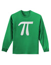 Pi Symbol Glitter - White Adult Long Sleeve Shirt by TooLoud-Long Sleeve Shirt-TooLoud-Kelly-Green-Small-Davson Sales