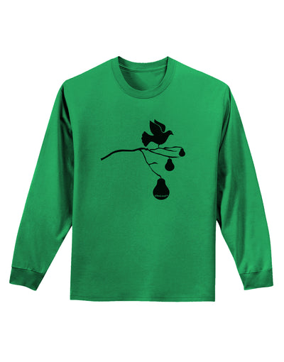 Partridge In A Pear Tree Adult Long Sleeve Shirt-Long Sleeve Shirt-TooLoud-Kelly-Green-Small-Davson Sales