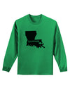 Louisiana - United States Shape Adult Long Sleeve Shirt by TooLoud-Long Sleeve Shirt-TooLoud-Kelly-Green-Small-Davson Sales