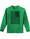 Vintage Black and White USA Flag Adult Long Sleeve Shirt-Long Sleeve Shirt-TooLoud-Kelly-Green-Small-Davson Sales