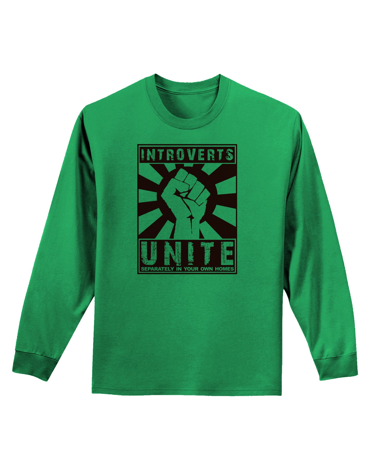 Introverts Unite Funny Adult Long Sleeve Shirt by TooLoud-TooLoud-Kelly-Green-Small-Davson Sales
