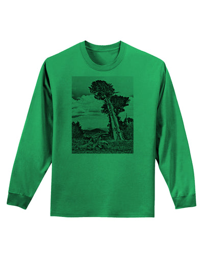 Colorado Landscape Monochrome Adult Long Sleeve Shirt-Long Sleeve Shirt-TooLoud-Kelly-Green-Small-Davson Sales