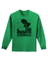 Colorado Landscape Watercolor BW Adult Long Sleeve Shirt-Long Sleeve Shirt-TooLoud-Kelly-Green-Small-Davson Sales