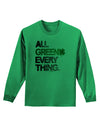 All Green Everything Distressed Adult Long Sleeve Shirt-Long Sleeve Shirt-TooLoud-Kelly-Green-Small-Davson Sales