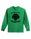 My Dog is my Valentine Black Adult Long Sleeve Shirt-Long Sleeve Shirt-TooLoud-Kelly-Green-Small-Davson Sales