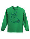 Fanciful Unicorn Adult Long Sleeve Shirt-Long Sleeve Shirt-TooLoud-Kelly-Green-Small-Davson Sales