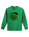 Cute Christmas Cat Santa Hat Adult Long Sleeve Shirt-Long Sleeve Shirt-TooLoud-Kelly-Green-Small-Davson Sales