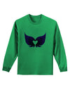 Cute Dark Angel Wings Black and Purple Heart Adult Long Sleeve Shirt-Long Sleeve Shirt-TooLoud-Kelly-Green-Small-Davson Sales