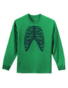 Human Purple Skeleton Bones Ribcage Adult Long Sleeve Shirt-Long Sleeve Shirt-TooLoud-Kelly-Green-Small-Davson Sales