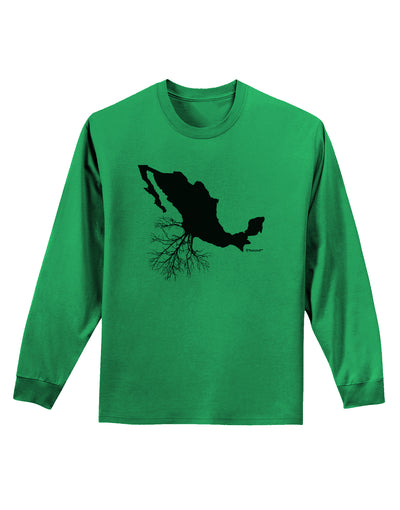 Mexican Roots Design Adult Long Sleeve Shirt by TooLoud-Long Sleeve Shirt-TooLoud-Kelly-Green-Small-Davson Sales