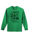12 Days of Christmas Text Color Adult Long Sleeve Shirt-Long Sleeve Shirt-TooLoud-Kelly-Green-Small-Davson Sales