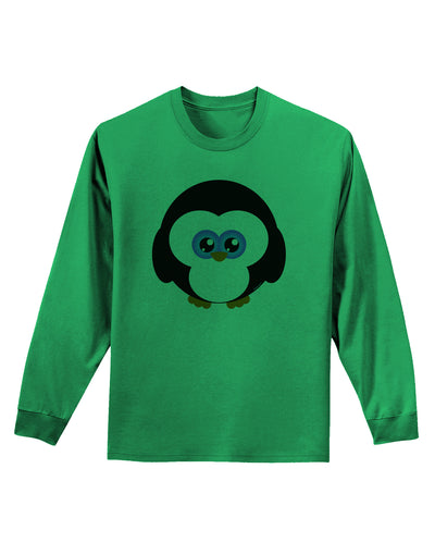 Cute Penguin Christmas Adult Long Sleeve Shirt-Long Sleeve Shirt-TooLoud-Kelly-Green-Small-Davson Sales