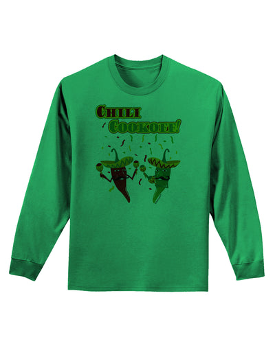 Chili Cookoff! Chile Peppers Adult Long Sleeve Shirt-Long Sleeve Shirt-TooLoud-Kelly-Green-Small-Davson Sales