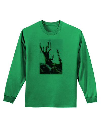 CO Mountain Scenery Watercolor Adult Long Sleeve Shirt-Long Sleeve Shirt-TooLoud-Kelly-Green-Small-Davson Sales