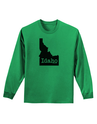 Idaho - United States Shape Adult Long Sleeve Shirt by TooLoud-Long Sleeve Shirt-TooLoud-Kelly-Green-Small-Davson Sales