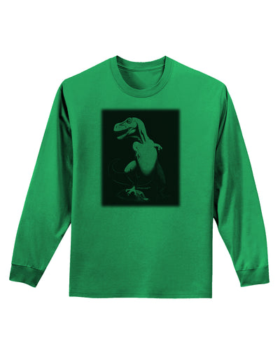 Tyrannosaurus Rex Design - Grayscale Adult Long Sleeve Shirt by TooLoud-Long Sleeve Shirt-TooLoud-Kelly-Green-Small-Davson Sales