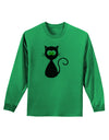 Black Cat Halloween Adult Long Sleeve Shirt-Long Sleeve Shirt-TooLoud-Kelly-Green-Small-Davson Sales