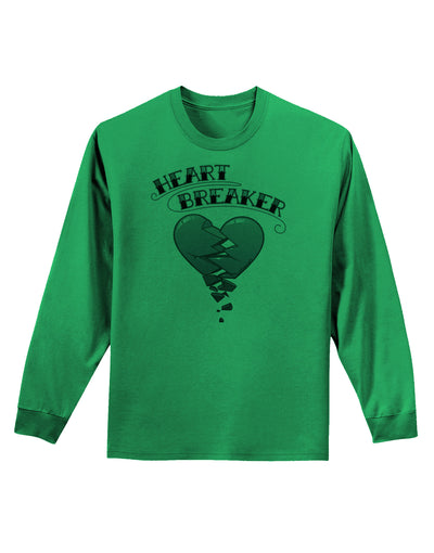 Heart Breaker Manly Adult Long Sleeve Shirt by-Long Sleeve Shirt-TooLoud-Kelly-Green-Small-Davson Sales