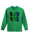 Rainbow LOVE Text Adult Long Sleeve Shirt by TooLoud-Long Sleeve Shirt-TooLoud-Kelly-Green-Small-Davson Sales