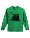California Republic Design - Grizzly Bear and Star Adult Long Sleeve Shirt by TooLoud-Long Sleeve Shirt-TooLoud-Kelly-Green-Small-Davson Sales