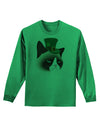 Leprechaun Disgruntled Cat Adult Long Sleeve Shirt-Long Sleeve Shirt-TooLoud-Kelly-Green-Small-Davson Sales