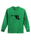 Maryland - United States Shape Adult Long Sleeve Shirt by TooLoud-Long Sleeve Shirt-TooLoud-Kelly-Green-Small-Davson Sales