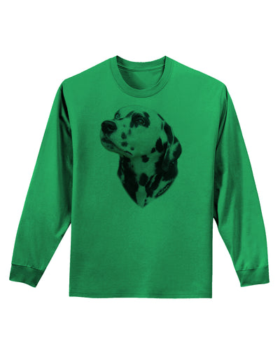 Dalmatian Portrait Adult Long Sleeve Shirt by TooLoud-Long Sleeve Shirt-TooLoud-Kelly-Green-Small-Davson Sales