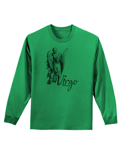 Virgo Illustration Adult Long Sleeve Shirt-Long Sleeve Shirt-TooLoud-Kelly-Green-Small-Davson Sales