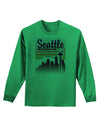 Seattle Washington Sunset Adult Long Sleeve Shirt-Long Sleeve Shirt-TooLoud-Kelly-Green-Small-Davson Sales