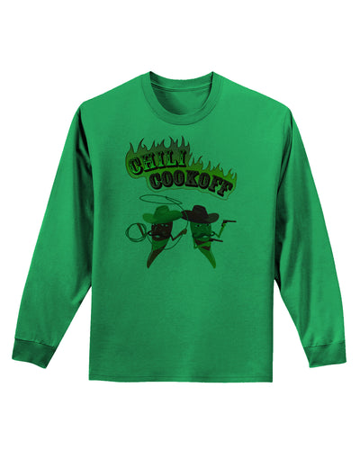 Cowboy Chili Cookoff Adult Long Sleeve Shirt-Long Sleeve Shirt-TooLoud-Kelly-Green-Small-Davson Sales