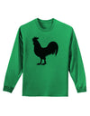 Rooster Silhouette Design Adult Long Sleeve Shirt-Long Sleeve Shirt-TooLoud-Kelly-Green-Small-Davson Sales