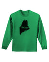 Maine - United States Shape Adult Long Sleeve Shirt by TooLoud-TooLoud-Kelly-Green-Small-Davson Sales