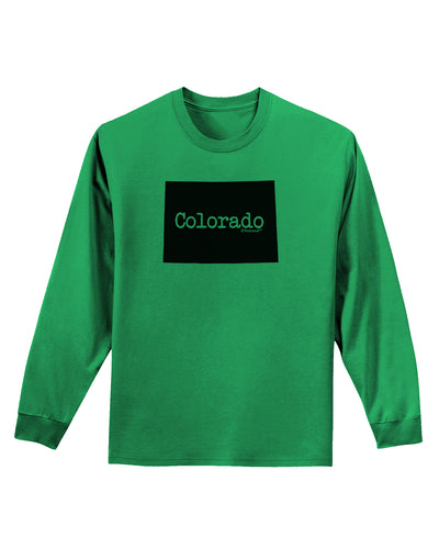 Colorado - United States Shape Adult Long Sleeve Shirt by TooLoud-Long Sleeve Shirt-TooLoud-Kelly-Green-Small-Davson Sales