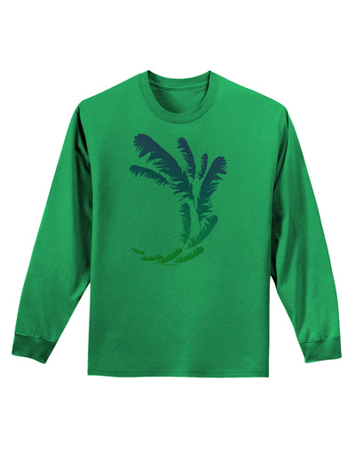 Tropical Feathers Adult Long Sleeve Shirt-Long Sleeve Shirt-TooLoud-Kelly-Green-Small-Davson Sales