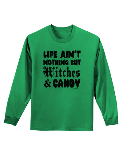 Witches and Candy Adult Long Sleeve Shirt-Long Sleeve Shirt-TooLoud-Kelly-Green-Small-Davson Sales