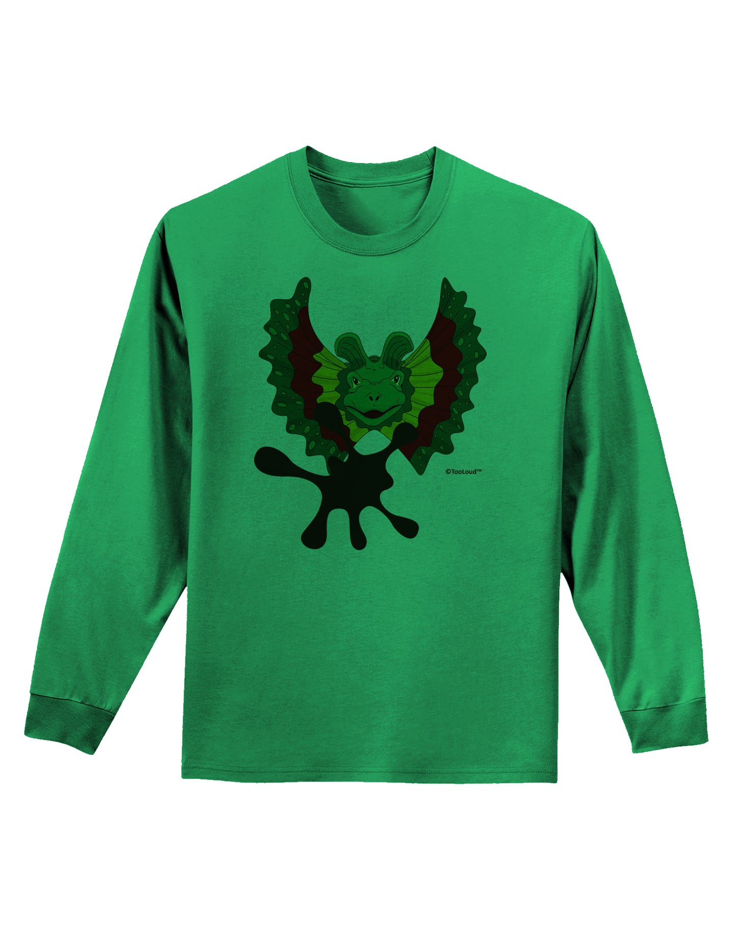 Dilophosaurus Design - Spit Adult Long Sleeve Shirt by TooLoud-Long Sleeve Shirt-TooLoud-Kelly-Green-Small-Davson Sales