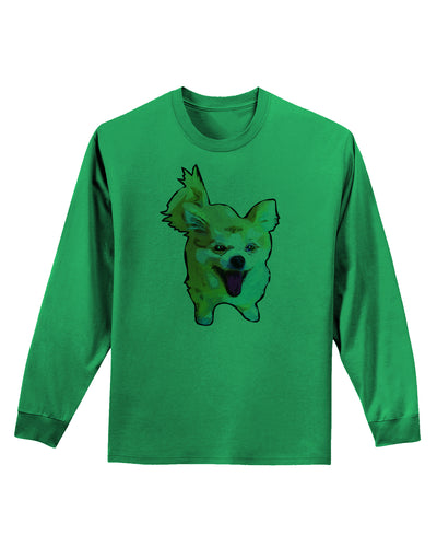 Cartoon Pomeranian Adult Long Sleeve Shirt-Long Sleeve Shirt-TooLoud-Kelly-Green-Small-Davson Sales