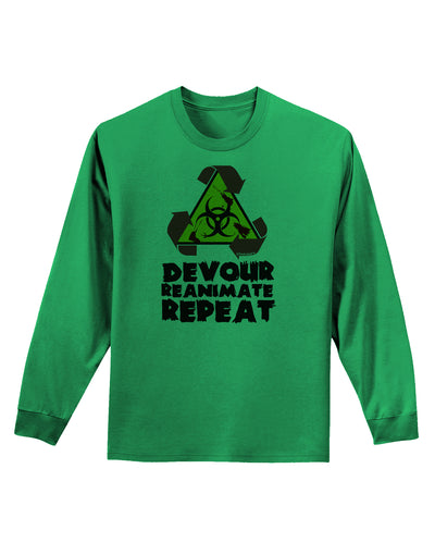 Devour Reanimate Repeat Adult Long Sleeve Shirt by TooLoud-Long Sleeve Shirt-TooLoud-Kelly-Green-Small-Davson Sales