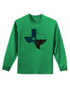 State of Texas Flag Design - Distressed Adult Long Sleeve Shirt-Long Sleeve Shirt-TooLoud-Kelly-Green-Small-Davson Sales