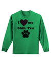 I Heart My Shih Tzu Adult Long Sleeve Shirt by TooLoud-TooLoud-Kelly-Green-Small-Davson Sales