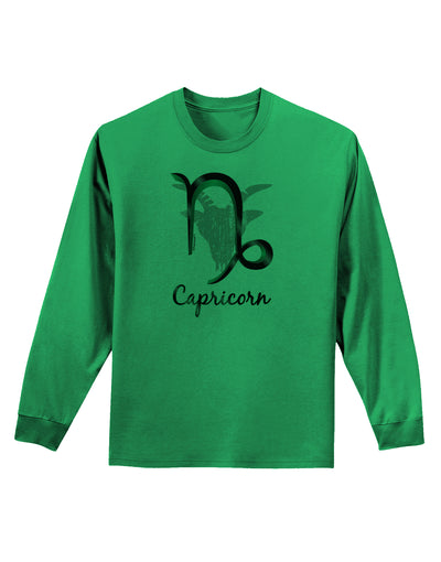 Capricorn Symbol Adult Long Sleeve Shirt-Long Sleeve Shirt-TooLoud-Kelly-Green-Small-Davson Sales