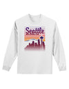 Seattle Washington Sunset Adult Long Sleeve Shirt-Long Sleeve Shirt-TooLoud-White-Small-Davson Sales