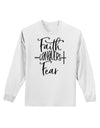 Faith Conquers Fear Adult Long Sleeve Shirt-Long Sleeve Shirt-TooLoud-White-Small-Davson Sales