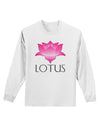 Lotus Flower Design Gradient - Text Adult Long Sleeve Shirt by TooLoud-Long Sleeve Shirt-TooLoud-White-Small-Davson Sales