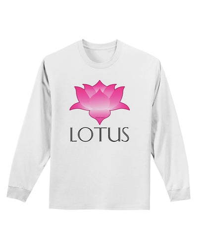 Lotus Flower Design Gradient - Text Adult Long Sleeve Shirt by TooLoud-Long Sleeve Shirt-TooLoud-White-Small-Davson Sales