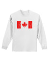 Distressed Canadian Flag Maple Leaf Adult Long Sleeve Shirt-Long Sleeve Shirt-TooLoud-White-Small-Davson Sales