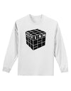 Autism Awareness - Cube B & W Adult Long Sleeve Shirt-Long Sleeve Shirt-TooLoud-White-Small-Davson Sales
